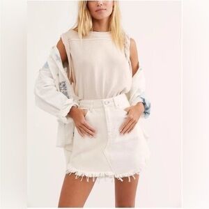 We The Free Bailey Denim Mini in Coconut